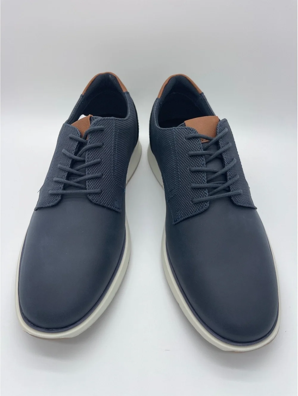 Alfani Men's Navy Blue Casual Sneakers with Brown Accent Size 8